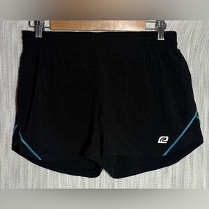Black Athletic Shorts with Blue Accents